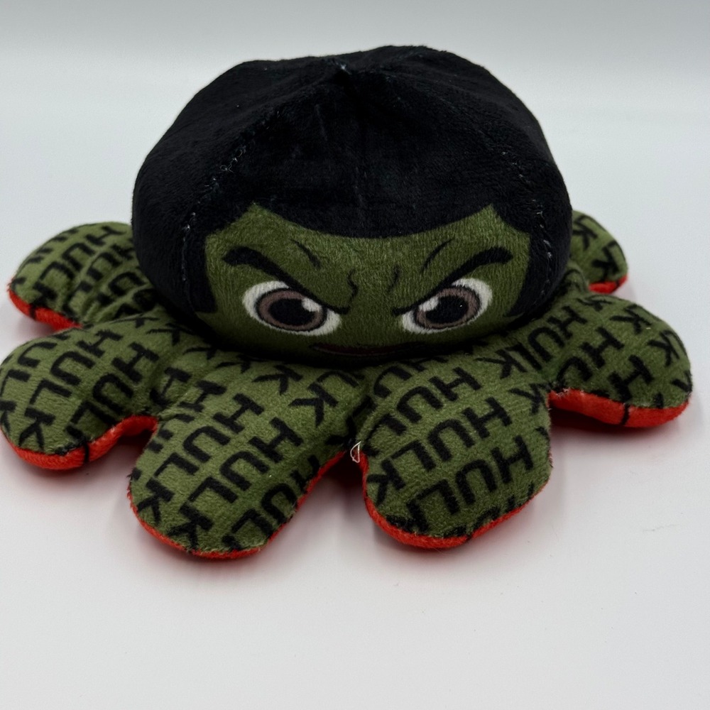 Marvel Spider-Man Hulk Reversible Octopus‎ Plush Flip Toy Red Green